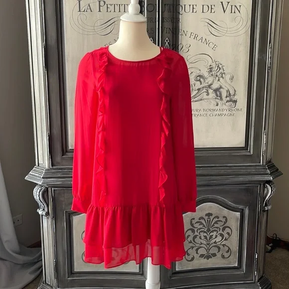 BCBGeneration | Dresses | Bcbg Red Ruffle Dress | Poshmark BCBGeneration | Dresses | Bcbg Red Ruffle Dress | Poshmark